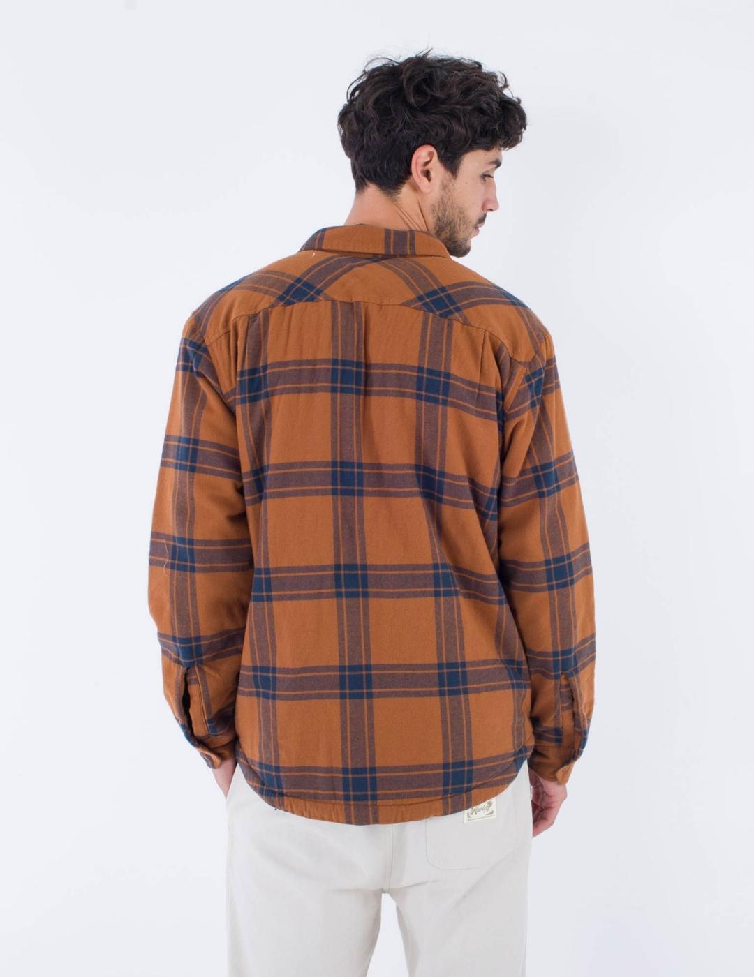 Camisa HURLEY PORTLAND SHERPA LINED FLANNEL - Euro Brown