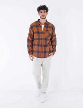 Camisa HURLEY PORTLAND SHERPA LINED FLANNEL - Euro Brown