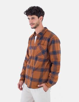 Camisa HURLEY PORTLAND SHERPA LINED FLANNEL - Euro Brown