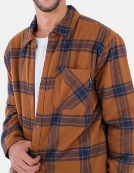 Camisa HURLEY PORTLAND SHERPA LINED FLANNEL - Euro Brown