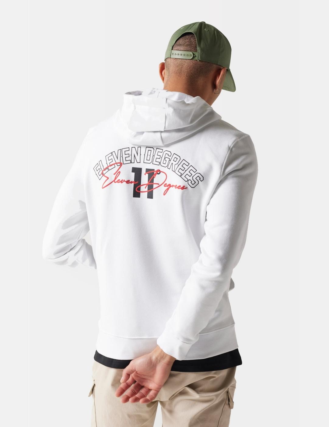 Sudadera 11 DEGREES Capucha STREETWEAR - White