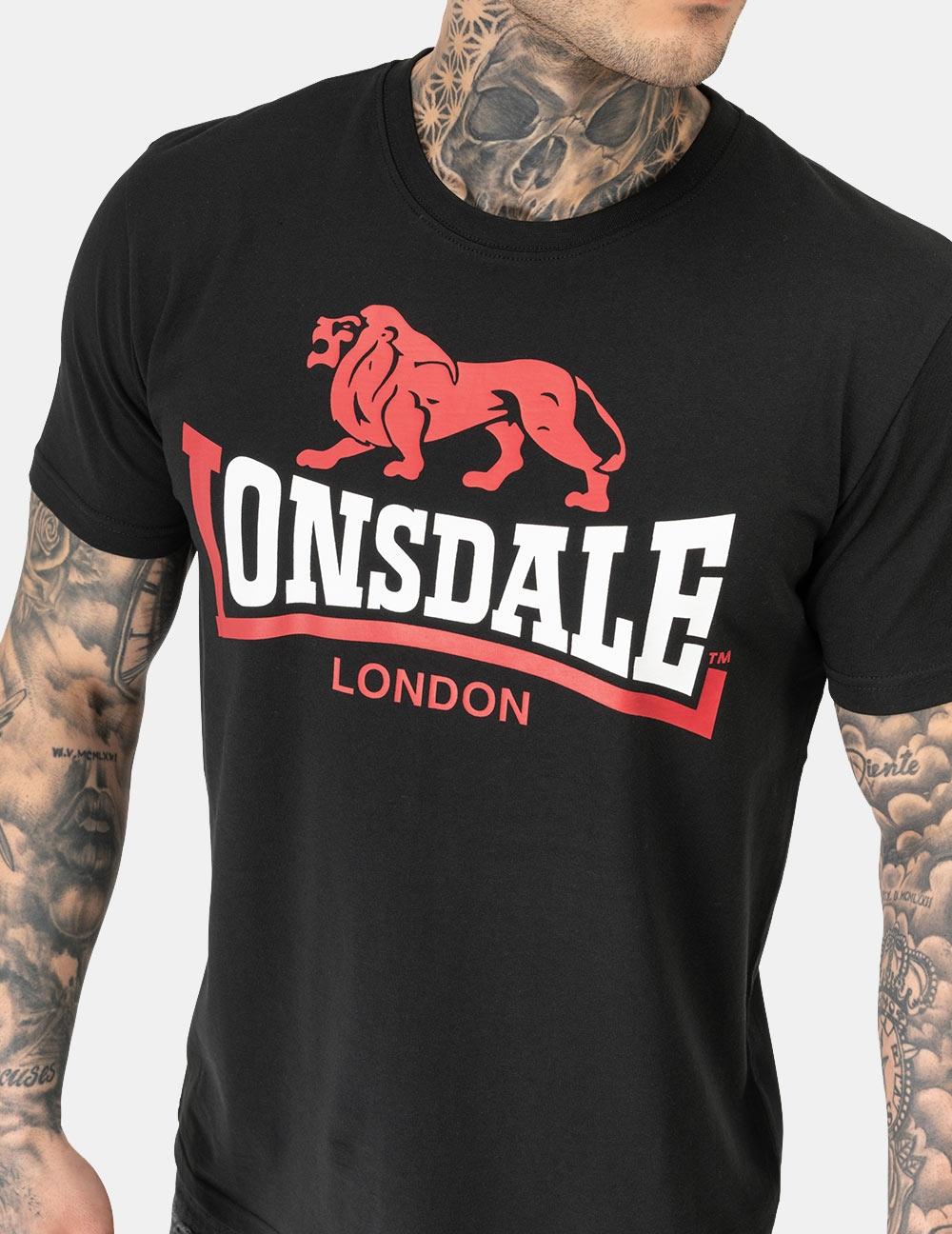 Camiseta LONSDALE LION TWO TONE - Black/Red/White