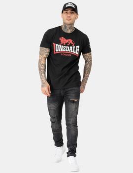 Camiseta LONSDALE LION TWO TONE - Black/Red/White