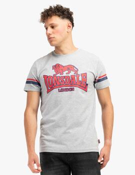 Camiseta LONSDALE METHLEY - Marl Grey/Navy/Red