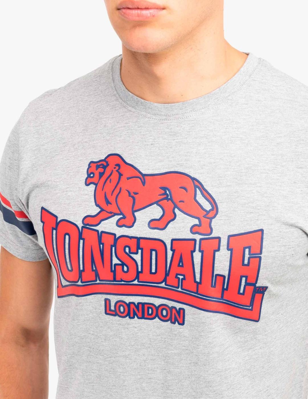 Camiseta LONSDALE METHLEY - Marl Grey/Navy/Red