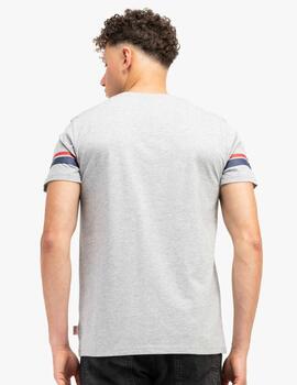 Camiseta LONSDALE METHLEY - Marl Grey/Navy/Red