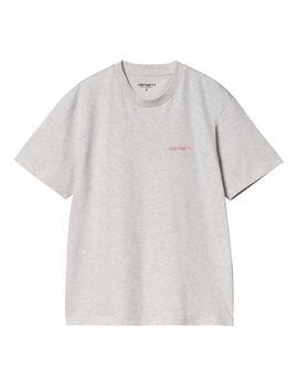 Camiseta W' CARHARTT SCRIPT EMBROIDERY - Ash Heather / Dust