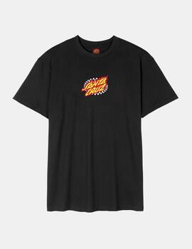 Camiseta SANTA CRUZ OVAL CHECK FLAME FRONT - Black