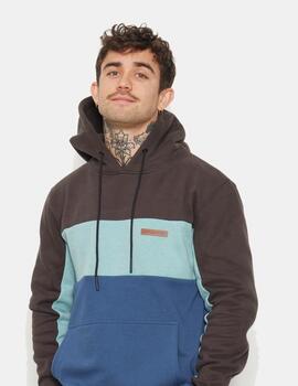 Sudadera Capucha BRONX - Charcoal / Acqua / Blue