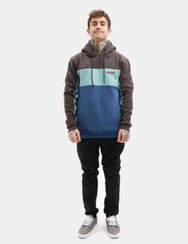 Sudadera Capucha BRONX - Charcoal / Acqua / Blue