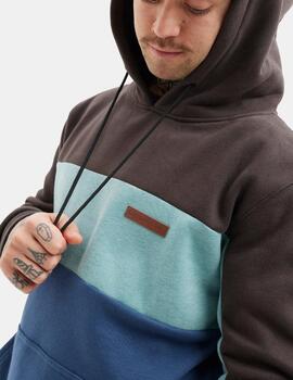 Sudadera Capucha BRONX - Charcoal / Acqua / Blue