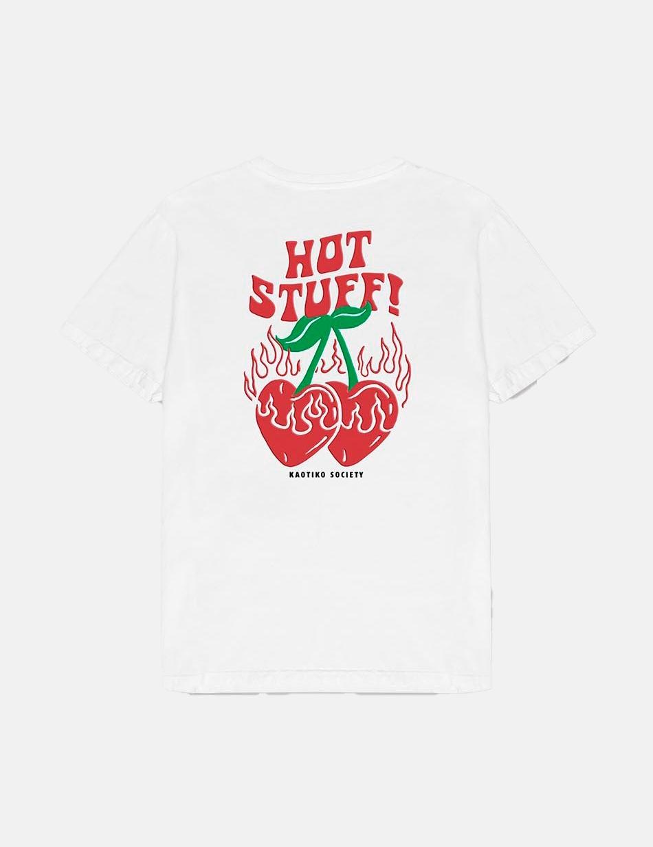 Camiseta KAOTIKO WASHED HOT STUFF - White