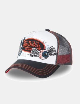 Gorra VON DUTCH PATCHES04 - Black/White/Orange