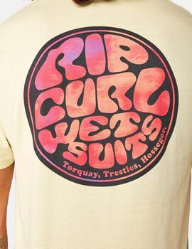 Camiseta RIP CURL PASSAGE - Vintage Yellow