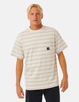 Camiseta RIP CURL QSP STRIPE - Vintage White