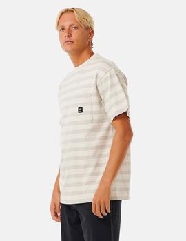 Camiseta RIP CURL QSP STRIPE - Vintage White