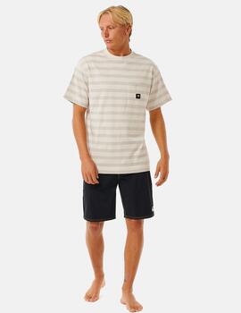 Camiseta RIP CURL QSP STRIPE - Vintage White