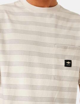 Camiseta RIP CURL QSP STRIPE - Vintage White