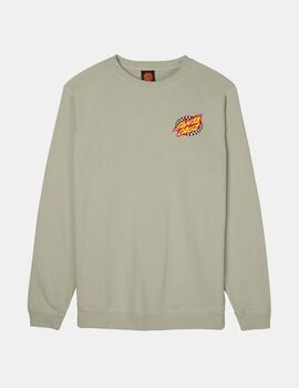 Sudadera Crew SANTA CRUZ OVAL CHECK FLAME - Stone Grey