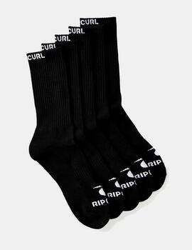 Calcetines RIP CURL BRAND CREW - Black