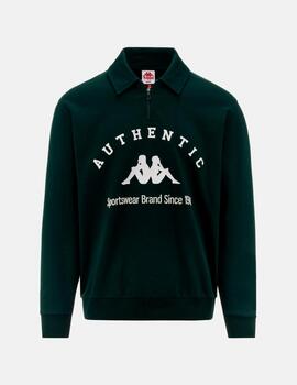 Sudadera KAPPA AUTHENTIC POLA - Green Dk/White Milk