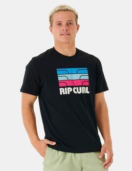 Camiseta RIP CURL SURF REVIVAL WAVING - Black