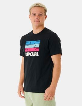 Camiseta RIP CURL SURF REVIVAL WAVING - Black