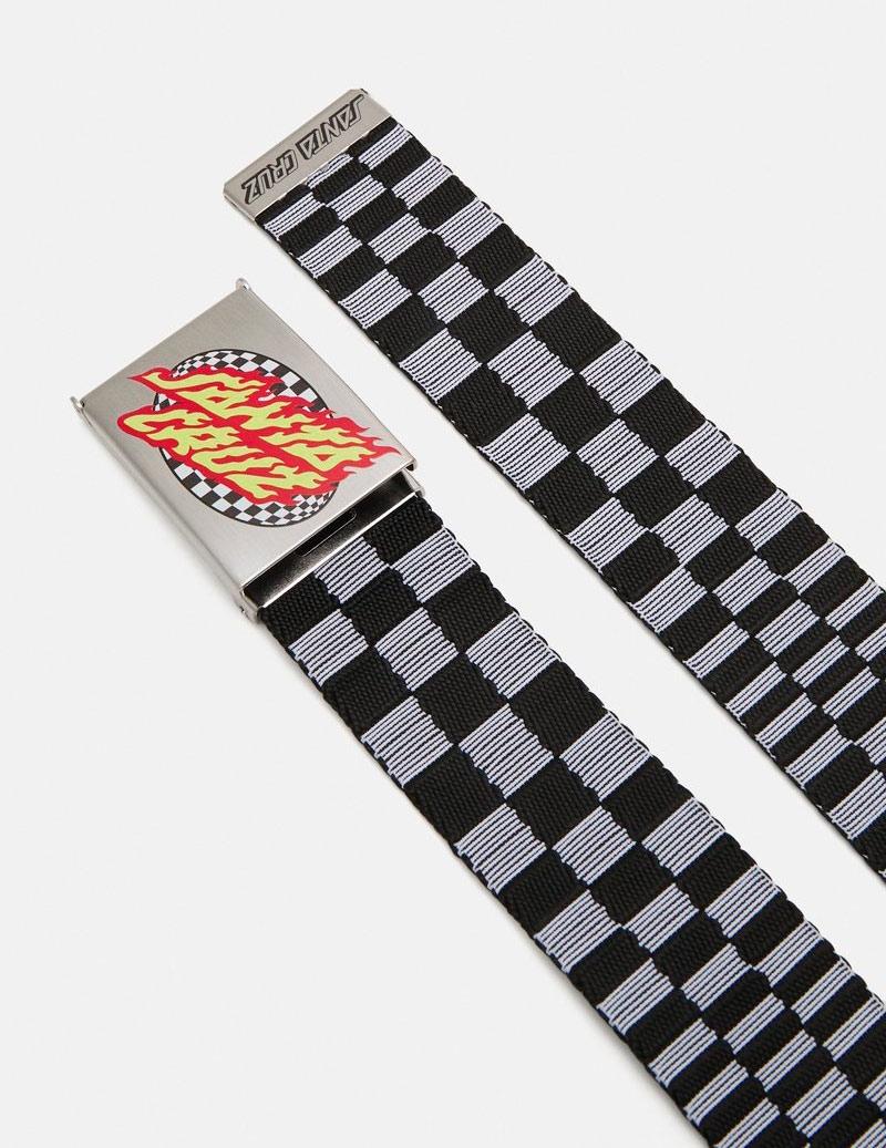 Cinturón SANTA CRUZ OVAL CHECK FLAME - Black Check