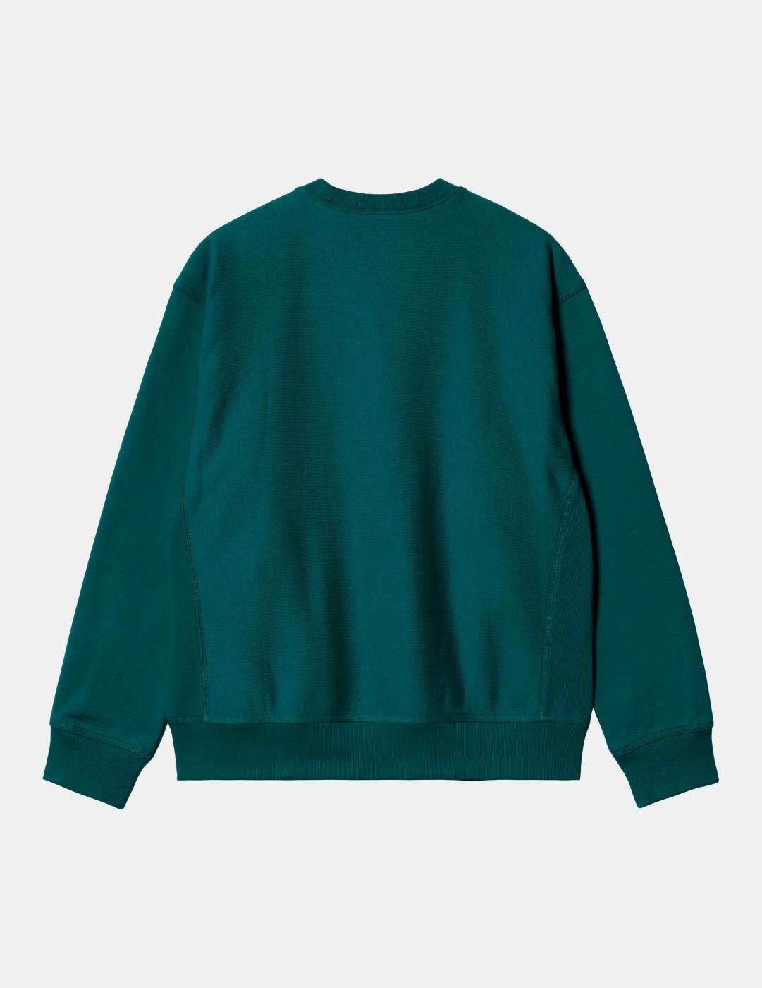 Sudadera Crew CARHARTT AMERICAN SCRIPT - Malachite