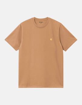 Camiseta CARHARTT CHASE - Dusty H Brown / Gold