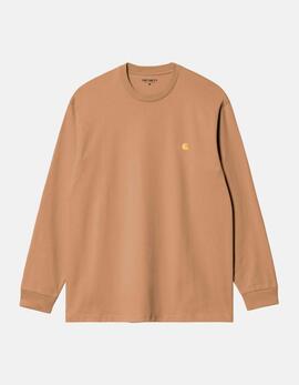 Camiseta CARHARTT CHASE LS - Dusty H Brown / Gold