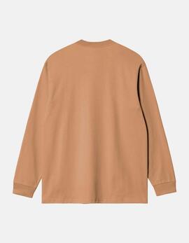 Camiseta CARHARTT CHASE LS - Dusty H Brown / Gold