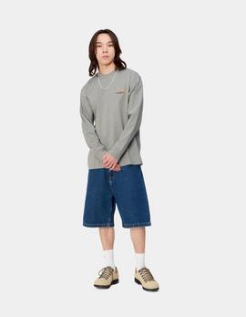 Camiseta Manga Larga CARHARTT AMERICAN SCRIPT - Grey Heathe