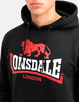 Sudadera Capucha LONSDALE GULLADUFF - Black/White/Red