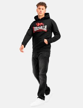 Sudadera Capucha LONSDALE GULLADUFF - Black/White/Red