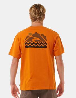 Camiseta RIP CURL VAPORCOOL SEARCH TREK - Orange Amber