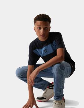 Camiseta JR COLOUR BLOCK - Navy / Elemental Blu