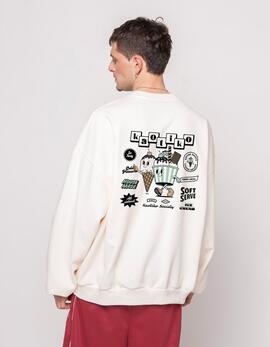 Sudadera KAOTIKO Crew ICE CREAM - White