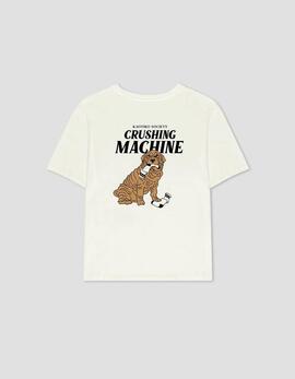 Camiseta KAOTIKIO WASHED CRUSHING MACHINE - Ivory