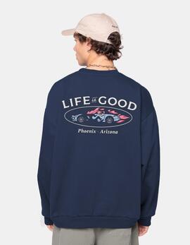 Sudadera KAOTIKO Crew LIFE IS GOOD - Navy