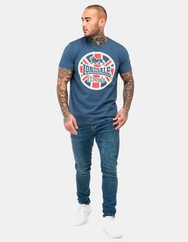 Camiseta LONSDALE LUNKLET - Navy/Ecru/Red