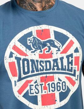 Camiseta LONSDALE LUNKLET - Navy/Ecru/Red