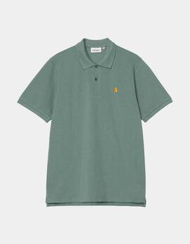 Polo CARHARTT CHASE PIQUE - Silver Pine / Gold