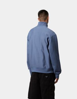 Sudadera HALF ZIP AMERICAN SCRIPT - Blue Iris