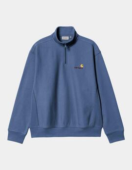 Sudadera HALF ZIP AMERICAN SCRIPT - Blue Iris