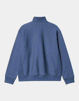 Sudadera HALF ZIP AMERICAN SCRIPT - Blue Iris