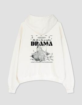 Sudadera Capucha WASHED DRAMA - Ivory