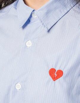 Camisa KAOTIKO LOUI HEART  STRIPES - Blue/White