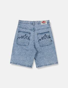 Bermuda GRIMEY SWEET SCIENCE BAGGY JACQUARD - Light Washed