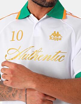 Polo NOTILOX - White /Green Tee / Orange